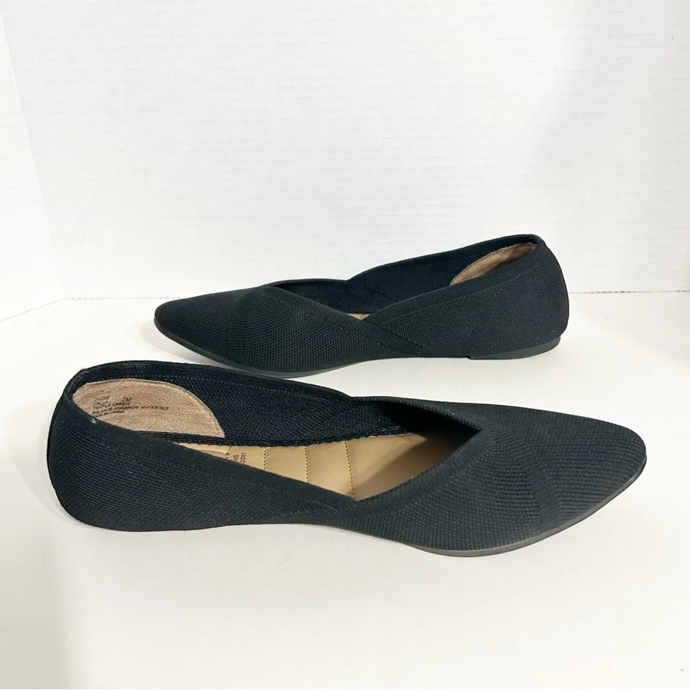 Cynthia Rowley Textile Pointed Toe Slip On Ballet Flats Cushion Heel and Footbed